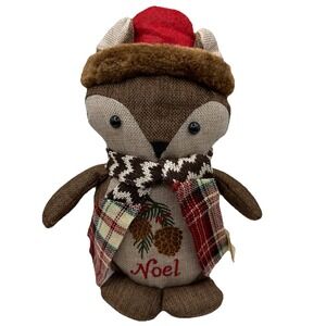 DanDee Christmas Winter Holiday Fox Standing Decor Plaid Rustic Animal‎